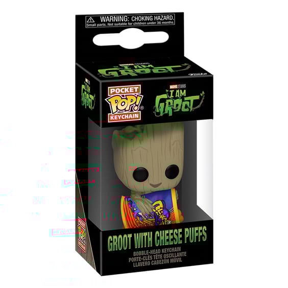 Брелок Funko POP!: Keychain: Marvel (Studios): I am Groot: Groot w/ Cheese Puffs, (70648) 3