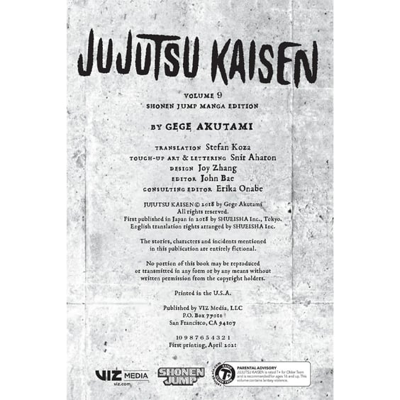 Манґа Jujutsu Kaisen. Premature Death. Volume 9, (718726) 3