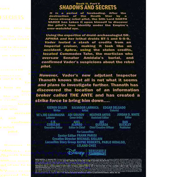 Комикс Marvel. Star Wars. Darth Vader. Book II. Shadows and Secrets. Part 5. Volume 1. #11, (812111) 2