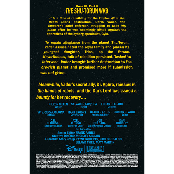 Комикс Marvel. Star Wars. Darth Vader. Book III. The Shu-Torun War. Part 2. Volume 1. #17, (812171) 2