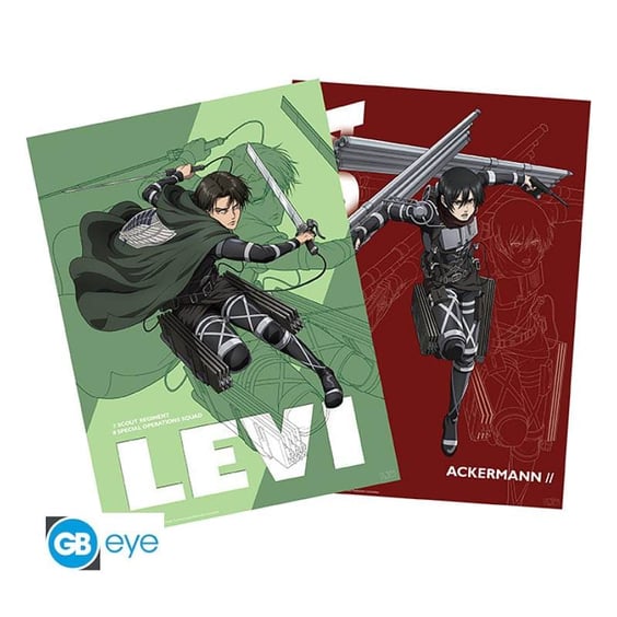 Набор постеров GB Eye: Chibi: Attack on Titan: Levi Ackerman and Mikasa Ackerman, (81418)