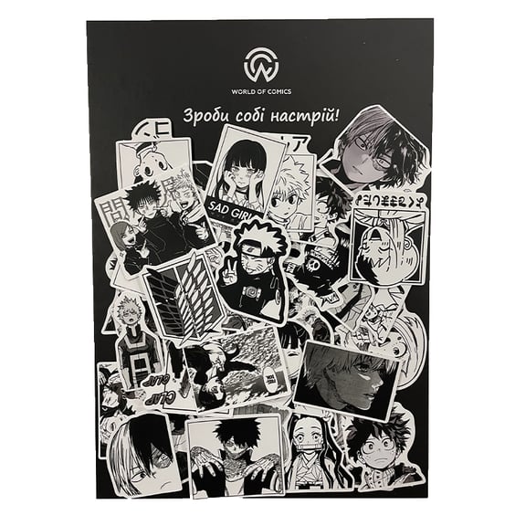 Набор стикеров Anime: Mix (Black/White), (8210)