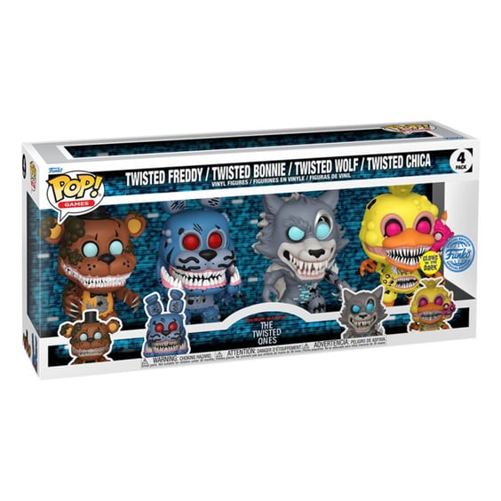 Фігурки Funko POP!: Games: Five Nights at Freddy's: The Twisted Ones: Freddy, Bonnie, Wolf and Chica (4-Pack) (Special Edition) (Glows in the Dark), (82507) 3