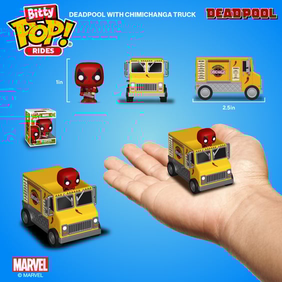 Набір фігурок Funko Bitty POP!: Ride: Marvel: Deadpool: Deadpool's Chimichanga Truck, (83625) 4