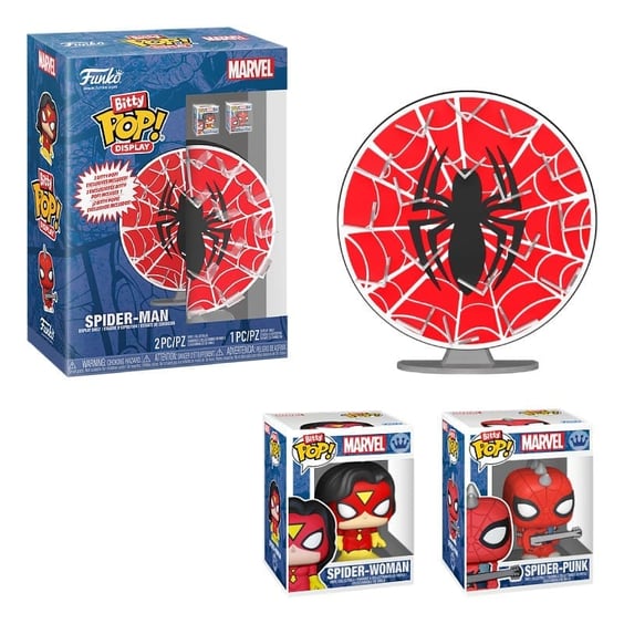 Набір фігурок Funko Bitty POP!: Display: Marvel: Spider-Woman, Spider-Punk and the Spider-Man Web, (855129)