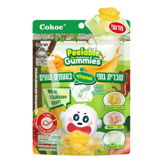 Желейні цукерки Cokoc: Peelable Gummies: Mixed Fruit, (903056)