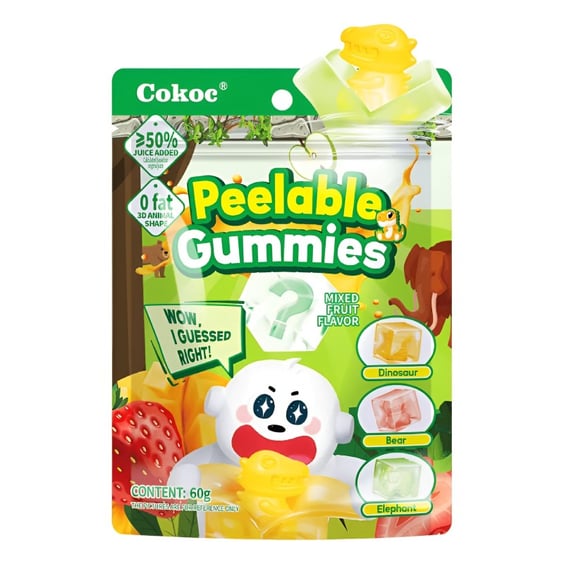 Желейні цукерки Cokoc: Peelable Gummies: Mixed Fruit Flavor, (903056)