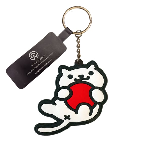 Брелок двосторонній White Cat w/ Ball, (9117)