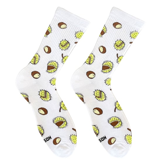 Шкарпетки Noskar: Каштани: «Легендарна Колючка» (білі) (р. 36-40), (91426)