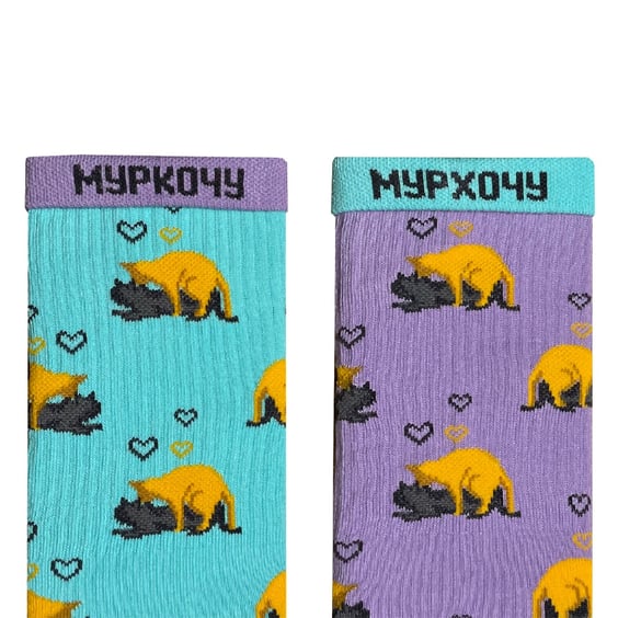 Шкарпетки Noskar: Котики-коханці: «Муркочу / Мурхочу» (р. 36-40), (91621) 2