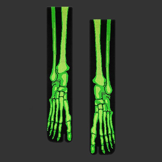 Шкарпетки японські CEH: X-Ray: Skeleton: Toxic Green (р. 40-45), (91682)