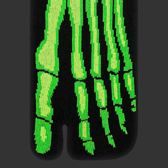 Шкарпетки японські CEH: X-Ray: Skeleton: Toxic Green (р. 40-45), (91682) 2
