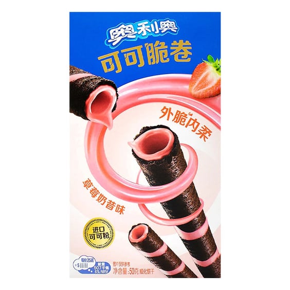 Вафельні трубочки Oreo: Cocoa Crispy Roll: Strawberry Flavour, (936332)