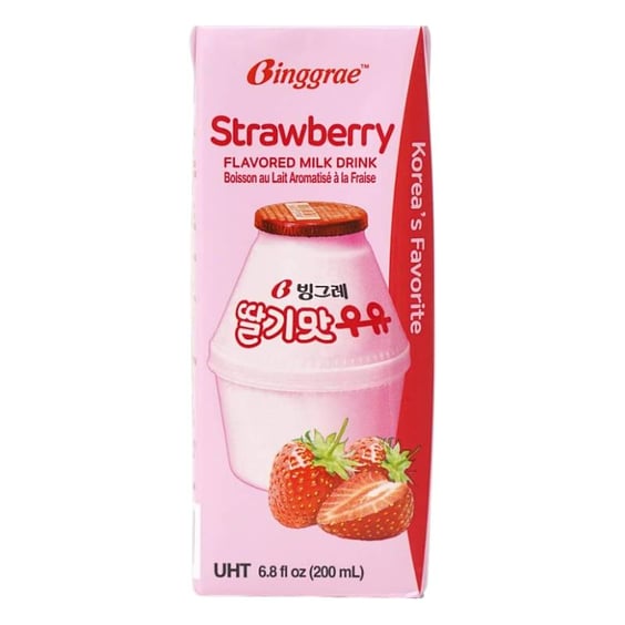 Напиток Binggrae: Strawberry Flavored Milk Drink, (940023)