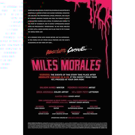 Комікс Marvel. Absolute Carnage. Miles Morales. Target: Scorpion. Volume 1. #1, (951097) 5