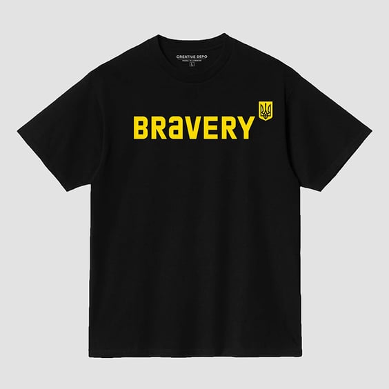 Футболка Creative Depo: «Bravery» (XL) (черная), (981319)