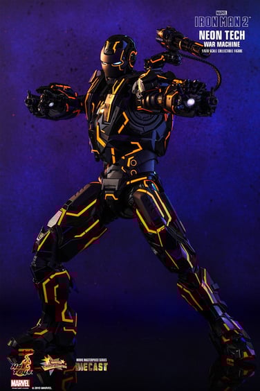 Колекційна фігура Hot Toys: Neon Tech War Machine, Iron Man 2, (82657)