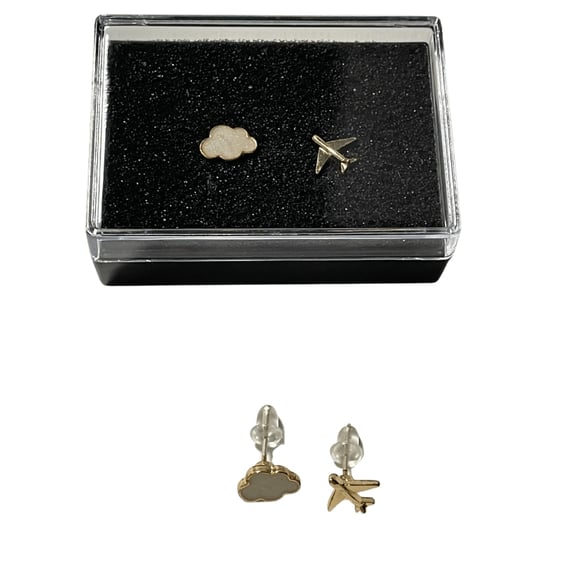 Серьги Cloud and Airplane (Silver), (13427)