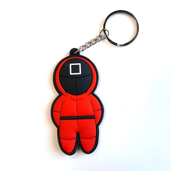 Брелок двосторонній Squid Game: Pink Soldier (square), (10264)