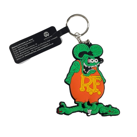 Брелок двухсторонний Rat Fink (Green/Orange), (10485)