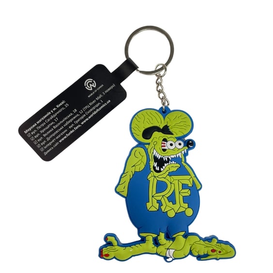 Брелок двухсторонний Rat Fink (Yellow/Blue), (10487)
