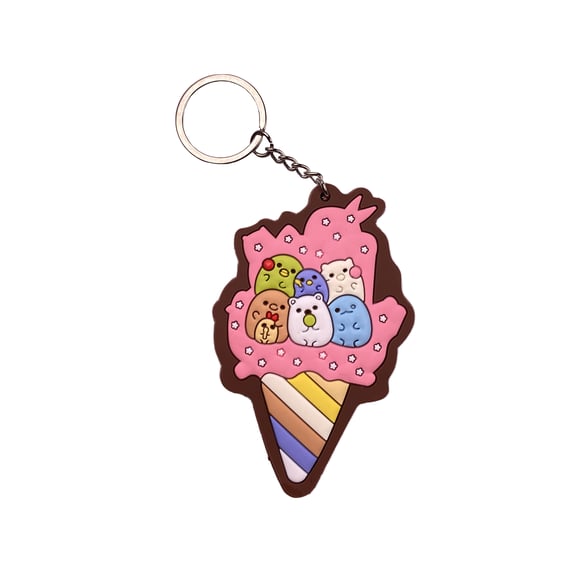 Брелок двухсторонний Sumikko Gurashi: Sumikko Ice Cream, (9966)