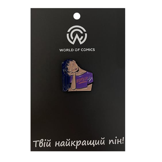 Металлический значок (пин) Bored Girl, (11496)