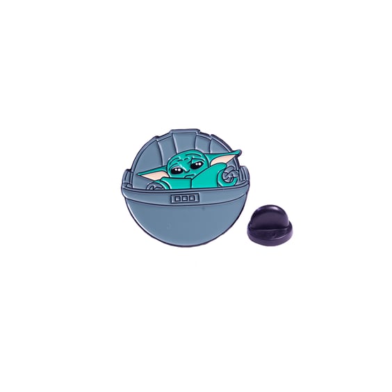 Металлический значок (пин) Star Wars: Mandalorian Grogu in Hover Pram, (11661)