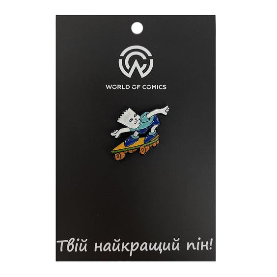 Металлический значок (пин) Ripndip: Bart Nermal (Skating), (11799)