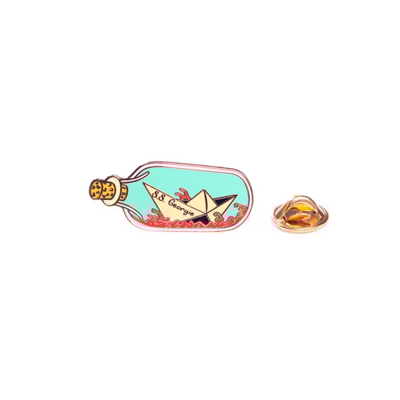 Металевий значок (пін) IT: Paper boat in Bottle, (12814)