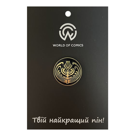 Металлический значок (пин) Pattern on Coffee (Black / Gold), (13384)