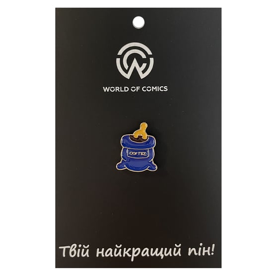 Металевий значок (пін) Coffee Bag (Blue), (13393)