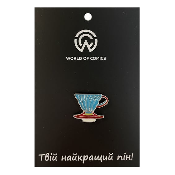 Металлический значок (пин) Elegant Pour Over Cup (Blue), (13407)
