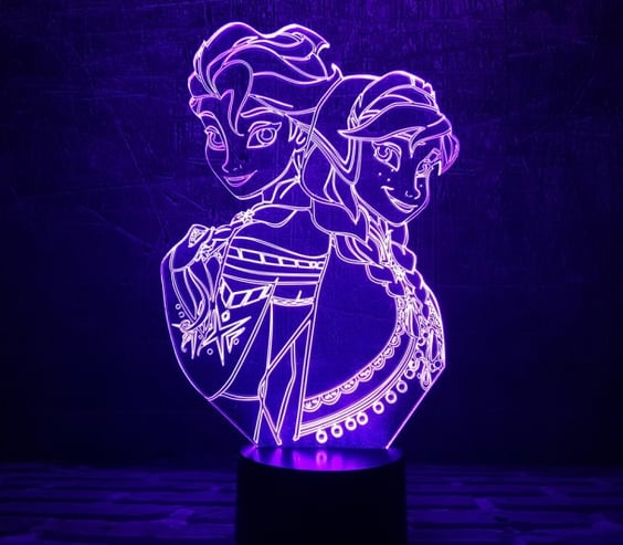 Акриловый светильник Disney: Frozen: Anna and Elsa, (44589)