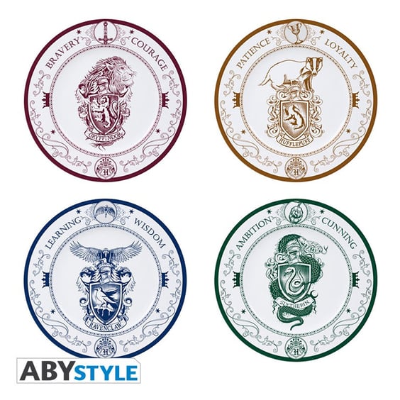 Набор тарелок ABYstyle: Wizarding World: Harry Potter: Hogwarts Houses: Logo, (122015)
