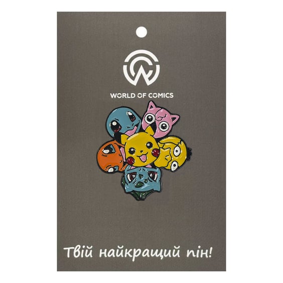 Металлический значок (пин) Pokemon: Pikachu, Squirtle, Charmander, Bulbasaur, Psyduck and Jigglypuff, (12672)