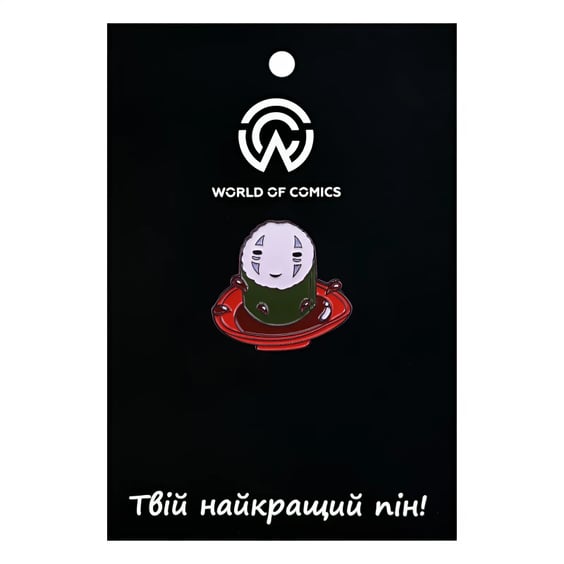 Металлический значок (пин) Studio Ghibli: Spirited Away: Kaonashi In Soy Sauce (Chibi), (12976)