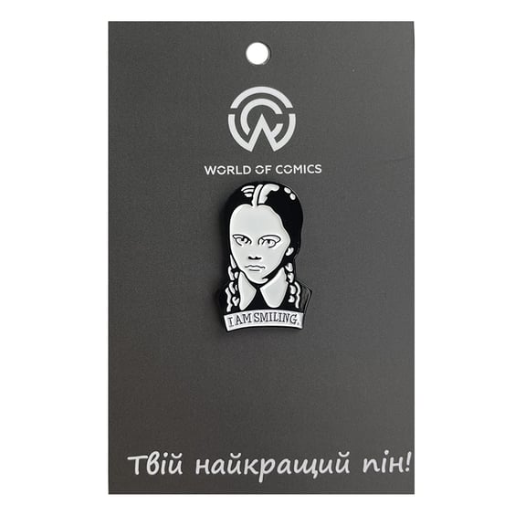 Металевий значок (пін) The Addams Family: Wednesday Addams: «I Am Smiling», (13653)