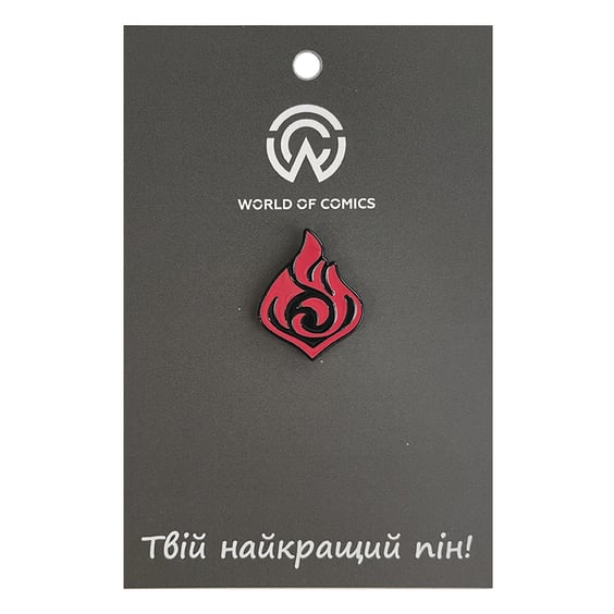 Металлический значок (пин) Genshin Impact: Pyro: Logo, (13706)