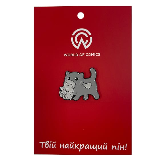 Металевий значок (пін) Cat Mom w/ Kitty, (13819)