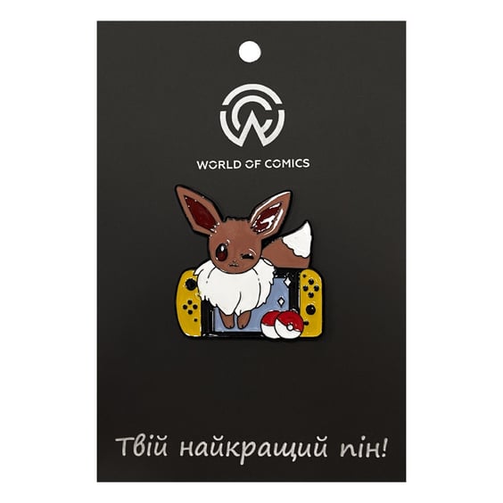 Металлический значок (пин) Pokemon: Eevee w/ Nintendo, (14035)