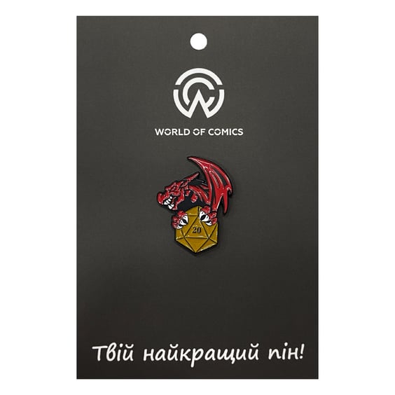 Металевий значок (пін) Dungeons & Dragons: Red Dragon w/ Dice, (14046)