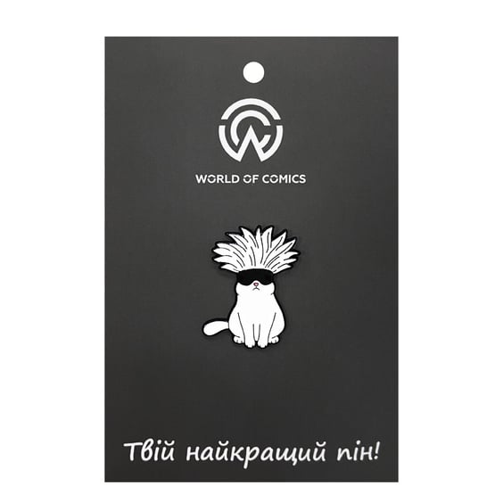 Металлический значок (пин) Jujutsu Kaisen: Gojo Cat, (14049)