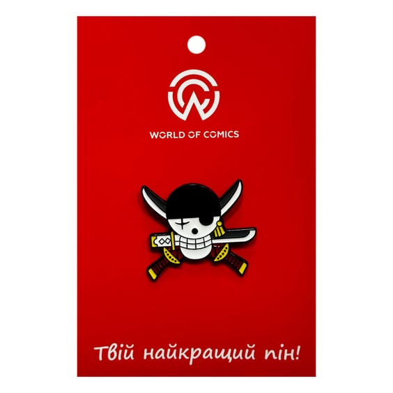 Металевий значок (пін) One Piece: Zoro Skull: Logo, (14241)