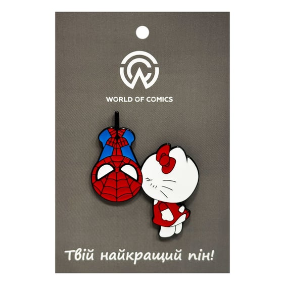 Металевий значок (пін) Marvel & Hello Kitty: Spider-Man and Kitty Kiss, (14274)