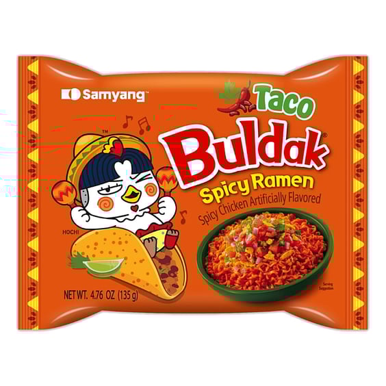 Лапша Samyang: Buldak: Taco: Spicy Chicken Ramen, (1588)