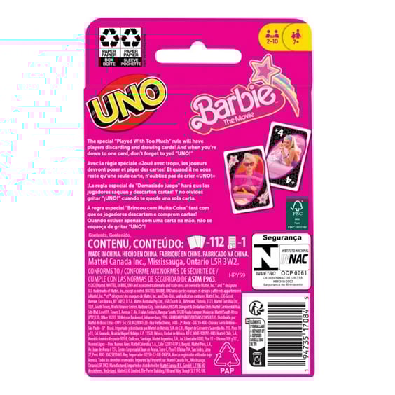 Настільна гра Mattel: UNO: Barbie: the Movie, (170845) 5