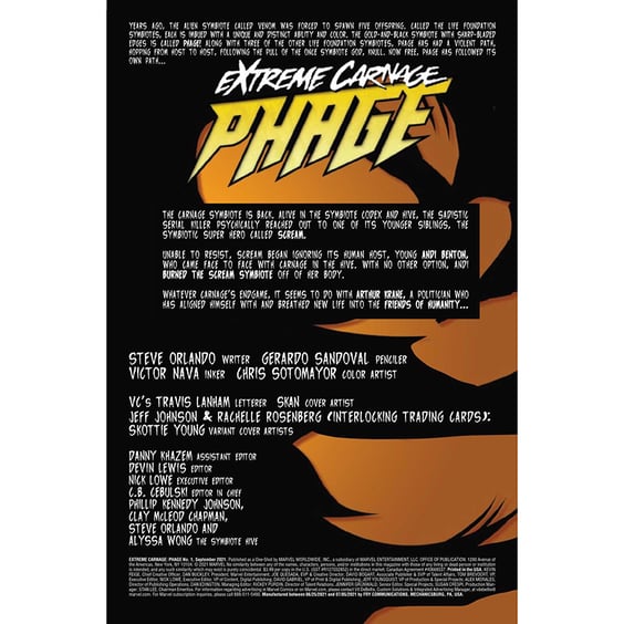 Комікс Marvel. Extreme Carnage. Phage. Part 3. Volume 1. #1, (201792) 2