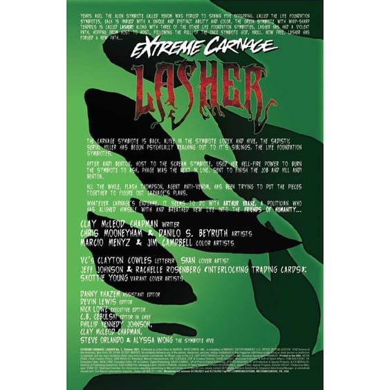 Комикс Marvel. Extreme Carnage. Lasher. Part 4. Volume 1. #1, (201815) 2