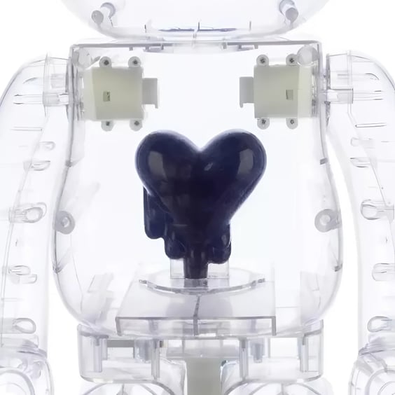 Bearbrick: Emotionally Unavailable: Blue Heart (Clear Blue) (400%), (44528) 3
